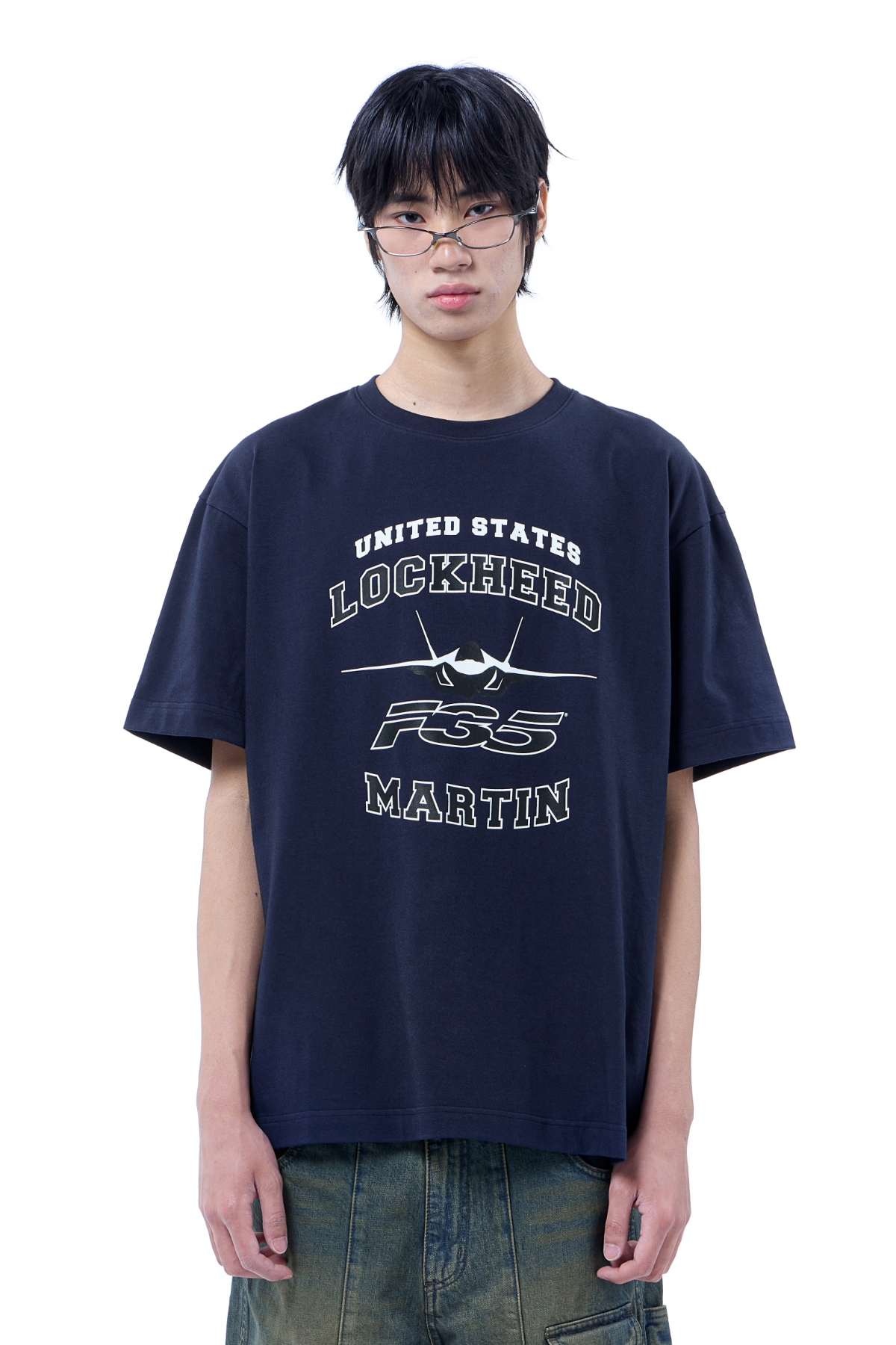 LM F-35 ARCH GRAPHIC T-SHIRT (NAVY)