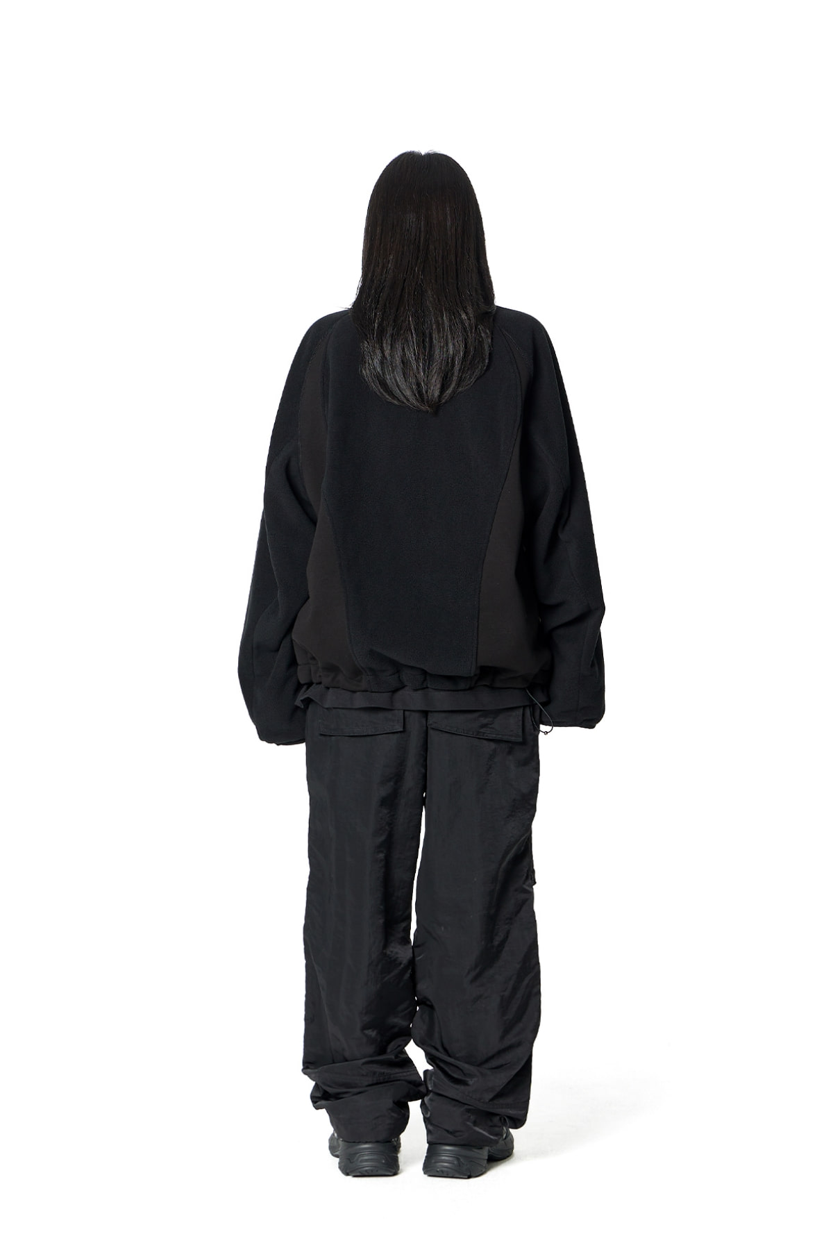 Color Scheme Fleece Jacket (BLACK)