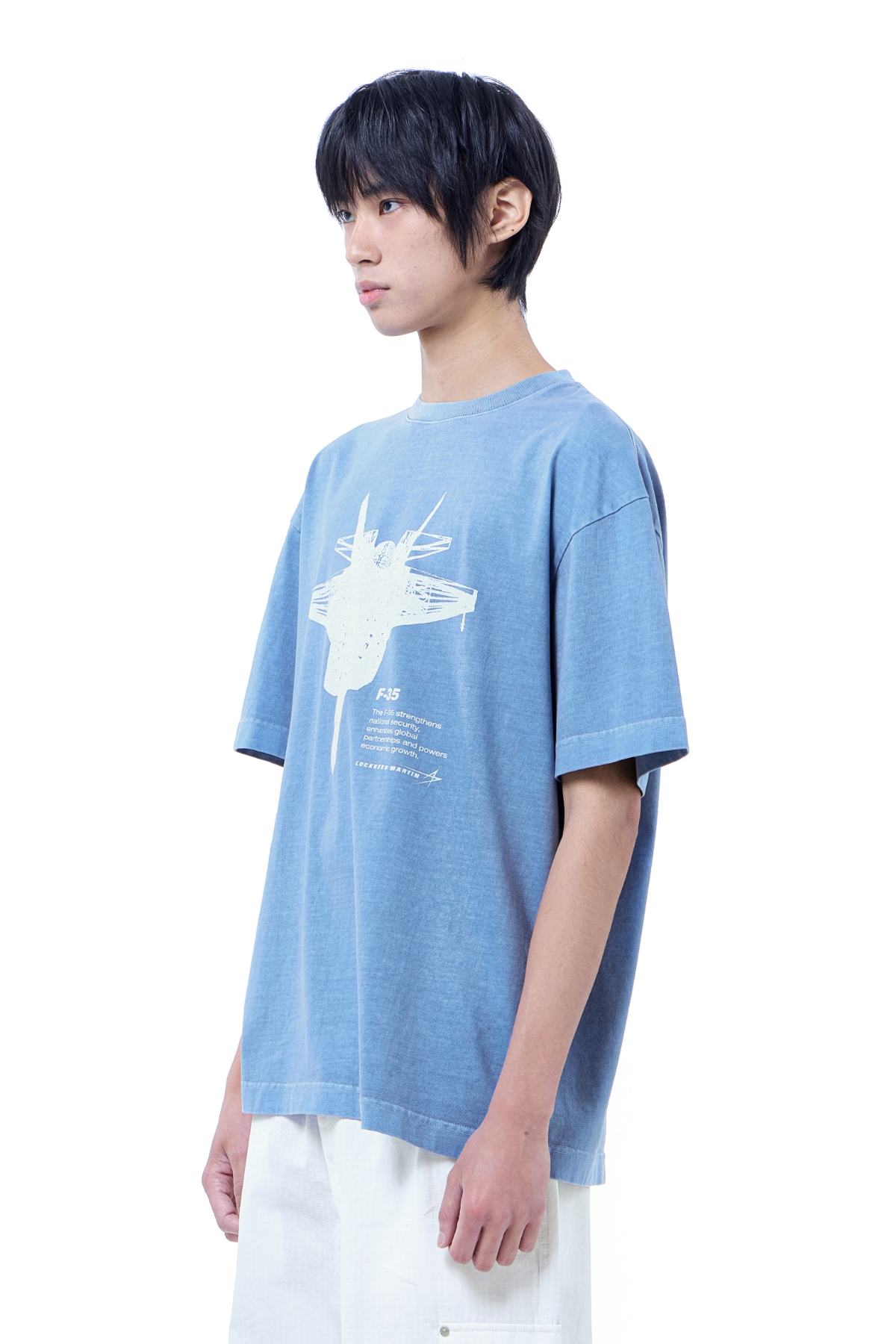 LM F-35 GRAPHIC GARMENT DYED OVER T-SHIRT (BLUE)